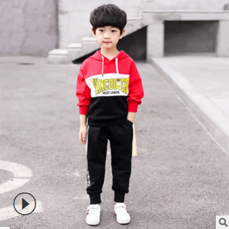 

Boys Sports Pant Hoody Clothing Set 2019 Autumn/Spring Kids Clothes Sets Children 2 Print Letter Colors 2 Piece Size4-14 ly382