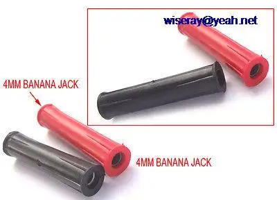 

DHL/EMS 100 PCS Insulation Silicone Copper 4mm jack socket to 4mm Banana jack Female plug-A8