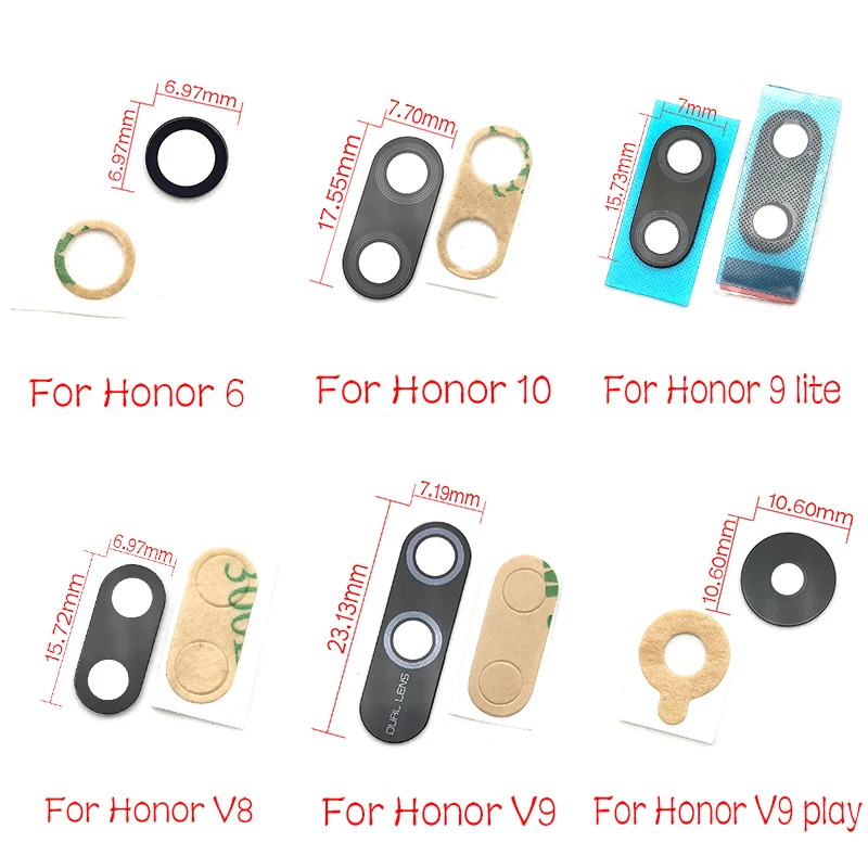 Стеклянная задняя камера для Huawei Honor 5X 6 6A 7A 7C 7X 8X 9 10 Mate Lite Pro Max V8 V9 Play Y9 2018 2019 P Smart |