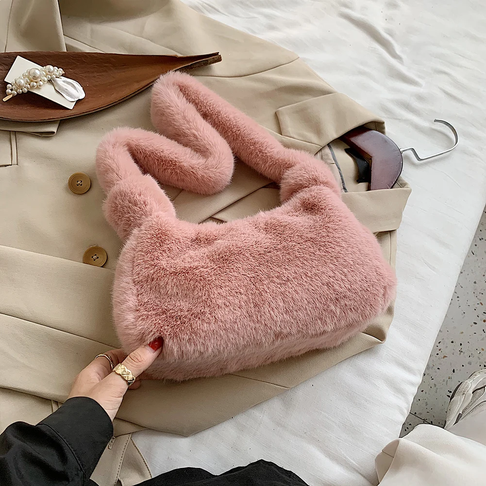 fluffy hobo bag