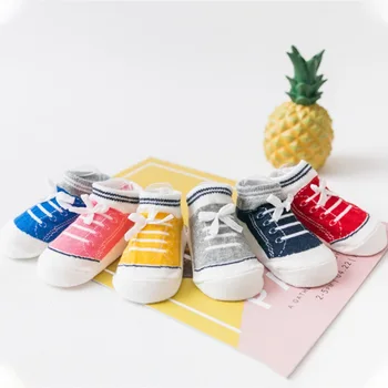 

2 Pairs Of Spring Summer Autumn Infant Baby Kids Cotton Standing Socks Cute Comfortable Floor Slipper Silicone Anti-slip Socks