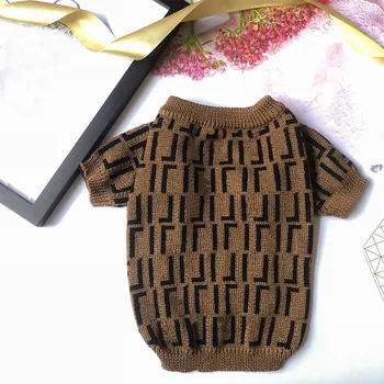 

Fashion Designer Dog Sweater for Small Medium Dogs Letter Print Dog Clothes for French Bulldog Winter Coat Pug Puppy Sweater A03