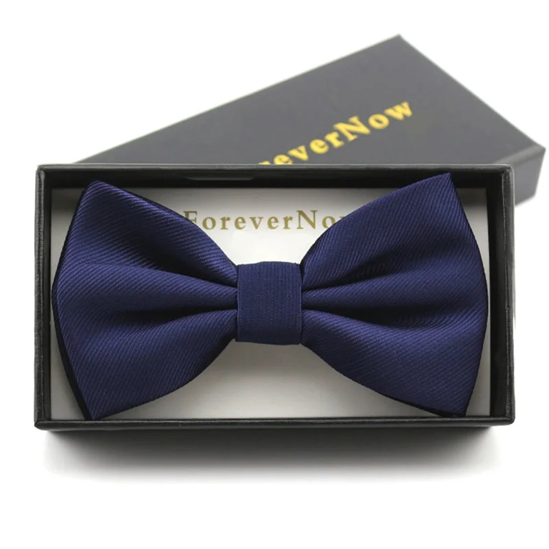 2019 Новая мода мужские галстуки для Свадьба Двойная Ткань темно синий галстук