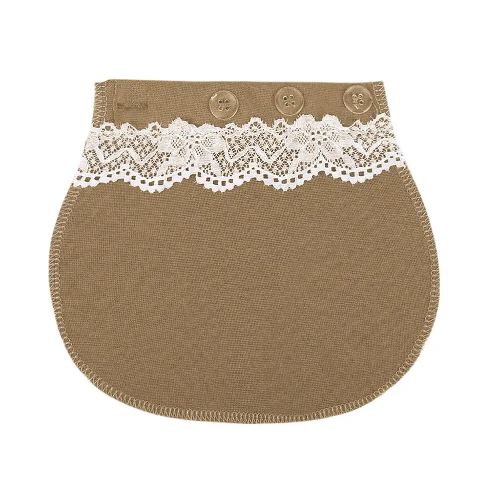 Maternity Pregnancy Waistband Belt Soft Adjustable Elastic Pants Lengthening Waist Extenders Button Mother Loose Pants Belt - Цвет: Khaki