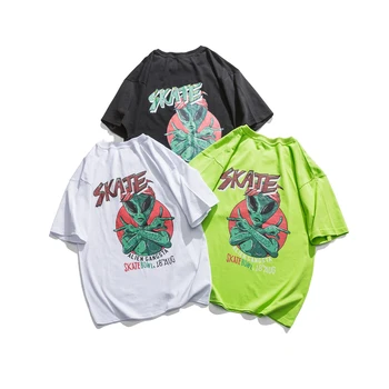 

2020 New Summer Japanese Harajuku Original Men Trend Cartoon Print Casual T-shirt High Quality Cotton M-2XL Top