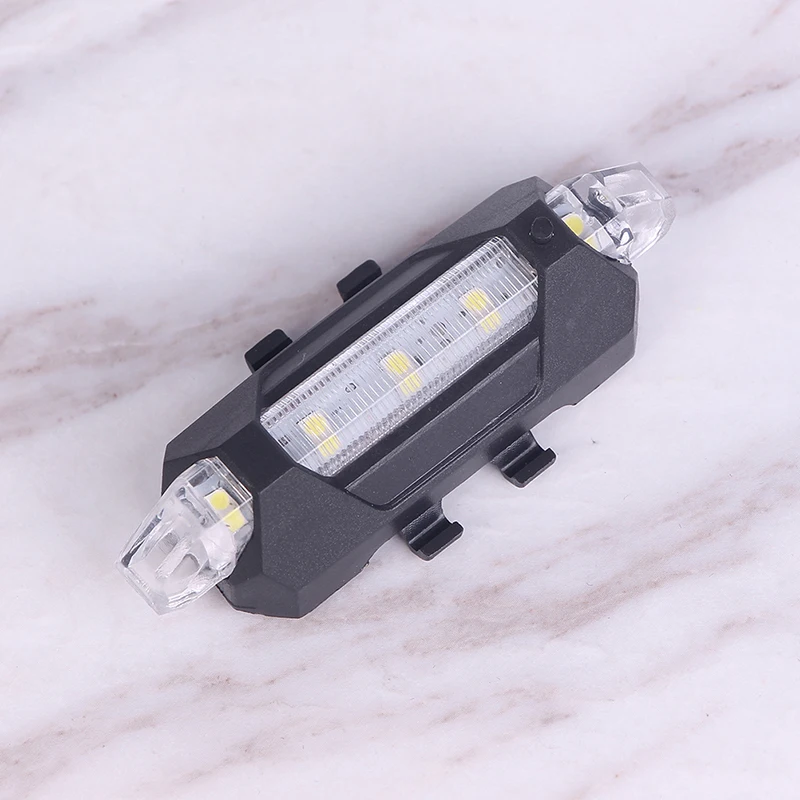 Белый 1 шт. 5 Led Usb Перезаряжаемый велосипедный задний светильник для безопасности велосипеда Предупреждение задний фонарь - Цвет: Белый