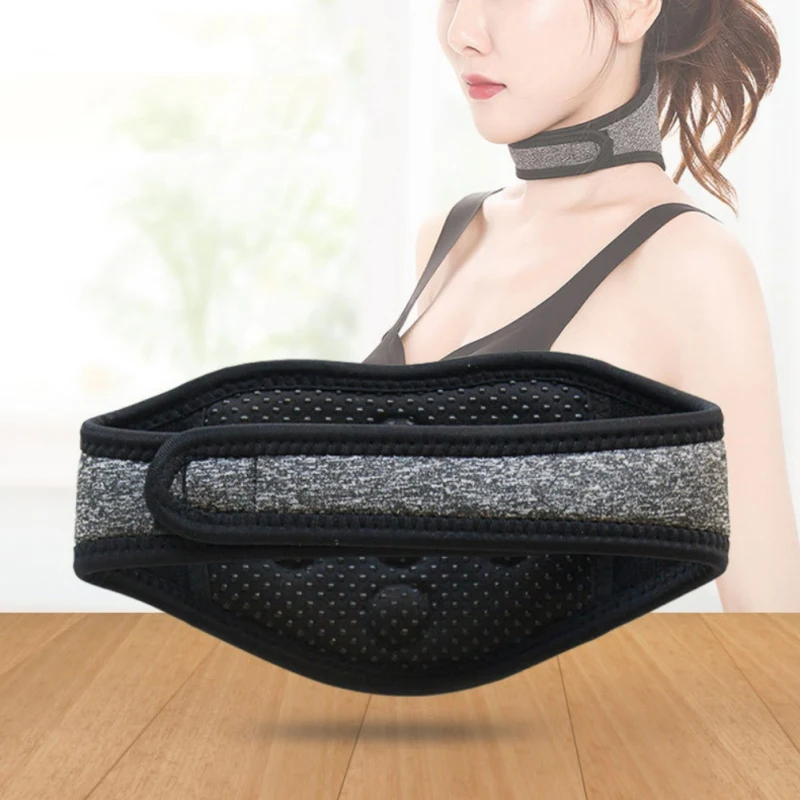 Tourmaline Neoprene Neck Support Orthotic Magnetic Therapy Wrap Protect Tourmaline Tape Heat Pads For Neck Pain Back