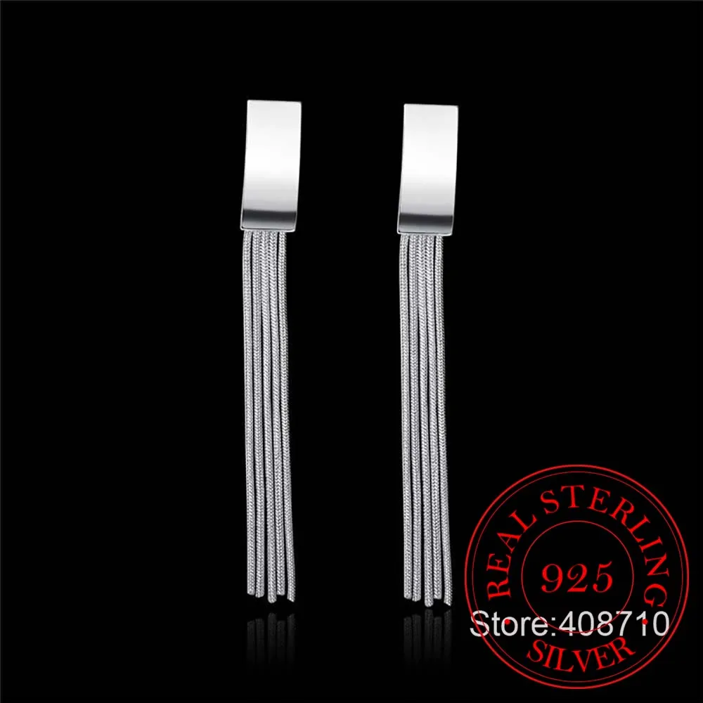 Серьги гвоздики женские из серебра 925 пробы с кисточками 2020|earrings for women|fashion earrings