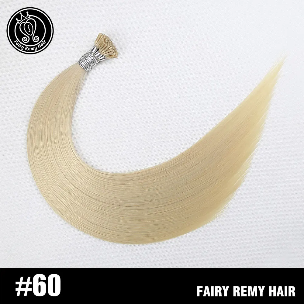 #60 Сказочные волосы remy 1 г/локон 1" 18" 2" 22" Fusion человеческие волосы для наращивания прямые Remy Keratin I Tip Micro Ring человеческие волосы на Capsuel - Цвет: #60