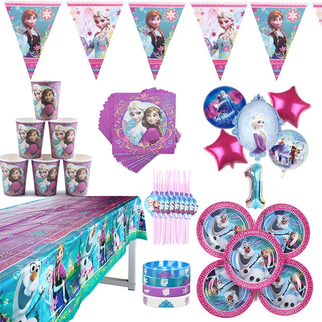 Frozen Elsa Anna Princess decorazioni per feste di compleanno Baby Shower  tazza usa e getta piatto tovagliolo tovaglia stoviglie set da tavola -  AliExpress