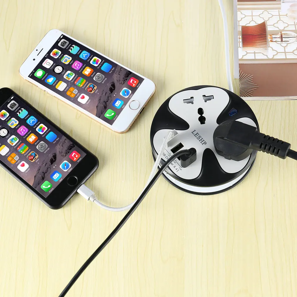 LESHP блок питания с 2 выходами 4 usb порта 5 в 4A с кабелем 6 футов умная зарядка Защита от перенапряжения