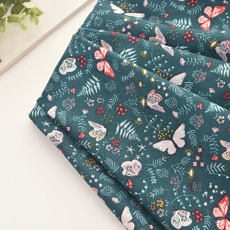 145x50 см Ткань хлопок Бабочка Цветы Ткань Одежда платье Детская одежда ручной работы DIY ткань