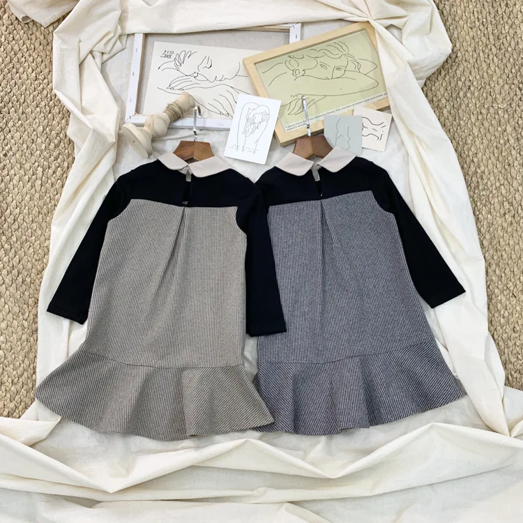 girl Fake two dresses fall kids princess dress sweet children Long sleeve dress fashion high-grade Children clothes