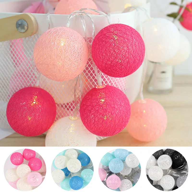 Led Cotton Garland Balls Fairy Lights