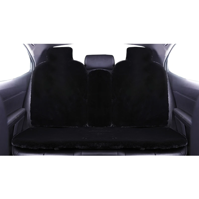 black back seat Подушка для автомобильного сиденья мягкая короткая шерстяная теплая подушка для сиденья зимний протектор-Универсальный Подходит для автомобилей сиденье водителя офисное кресло(серый - Название цвета: black back seat