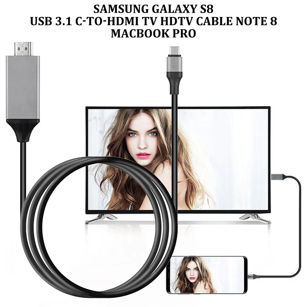 2 шт тип-c USB-C HDMI HDTV 4K кабель для samsung Galaxy Note 8 9 S10 + Plus