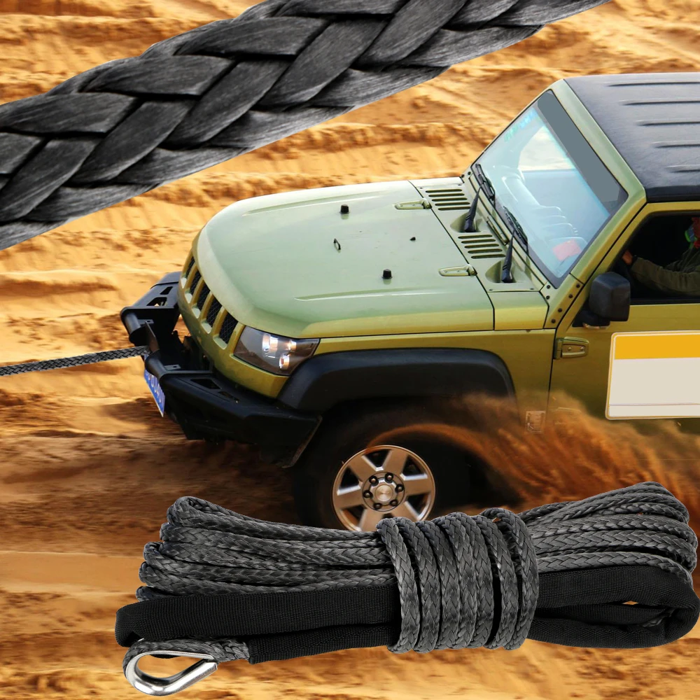 

Car Wash Maintenance String 15m 7700LBs Synthetic Towing Rope Winch Rope String Line Cable for ATV UTV Off-Road Car Accessories