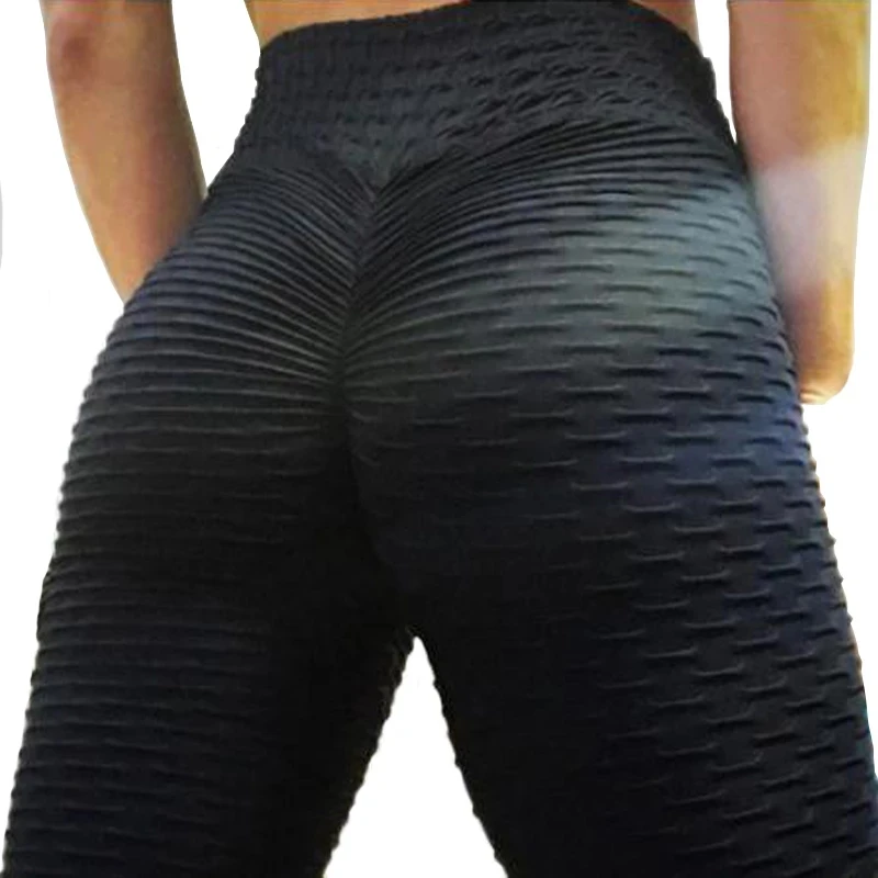 Mallas push up anticelulitis para mujer, leggings de fitness, sexy, de cintura alta, color negro, entrenamiento, talla grande