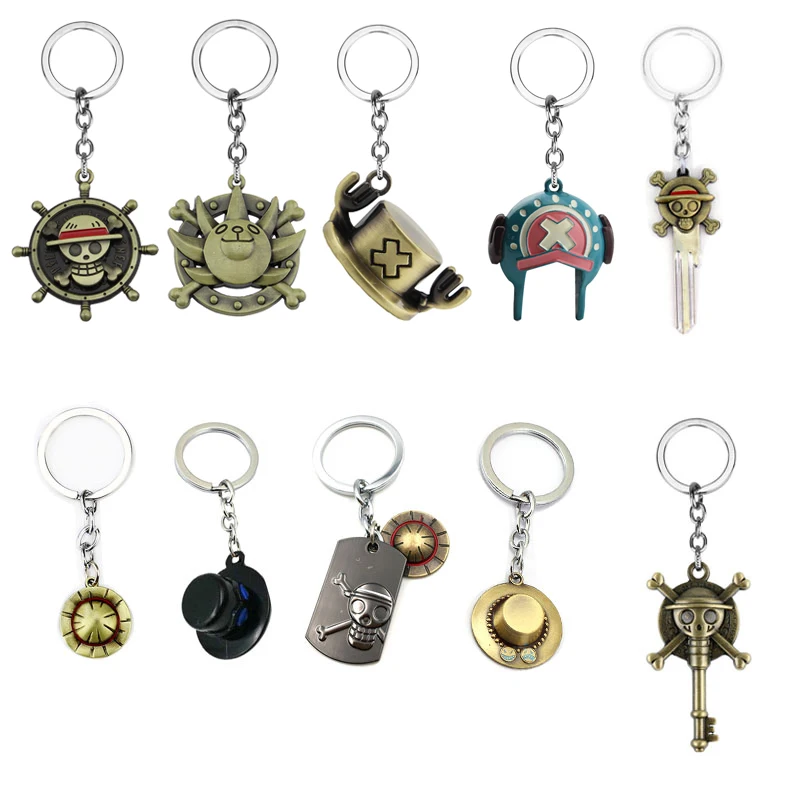 Хит продаж Аниме ONE PIECE брелок синем и красном цвете модная шапка Форма автомобиля