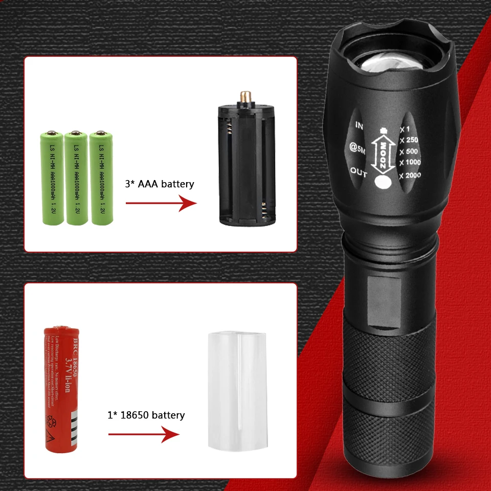 Led flashlight Ultra Bright torch XM-L T6 XM-L2-U3 Hunting Camping light 5 switch Modes Zoomable Bicycle Light use 18650 battery Led flashlight Ultra Bright torch XM-L T6 XM-L2-U3 Hunting Camping light 5 switch Modes Zoomable Bicycle Light use 18650 battery