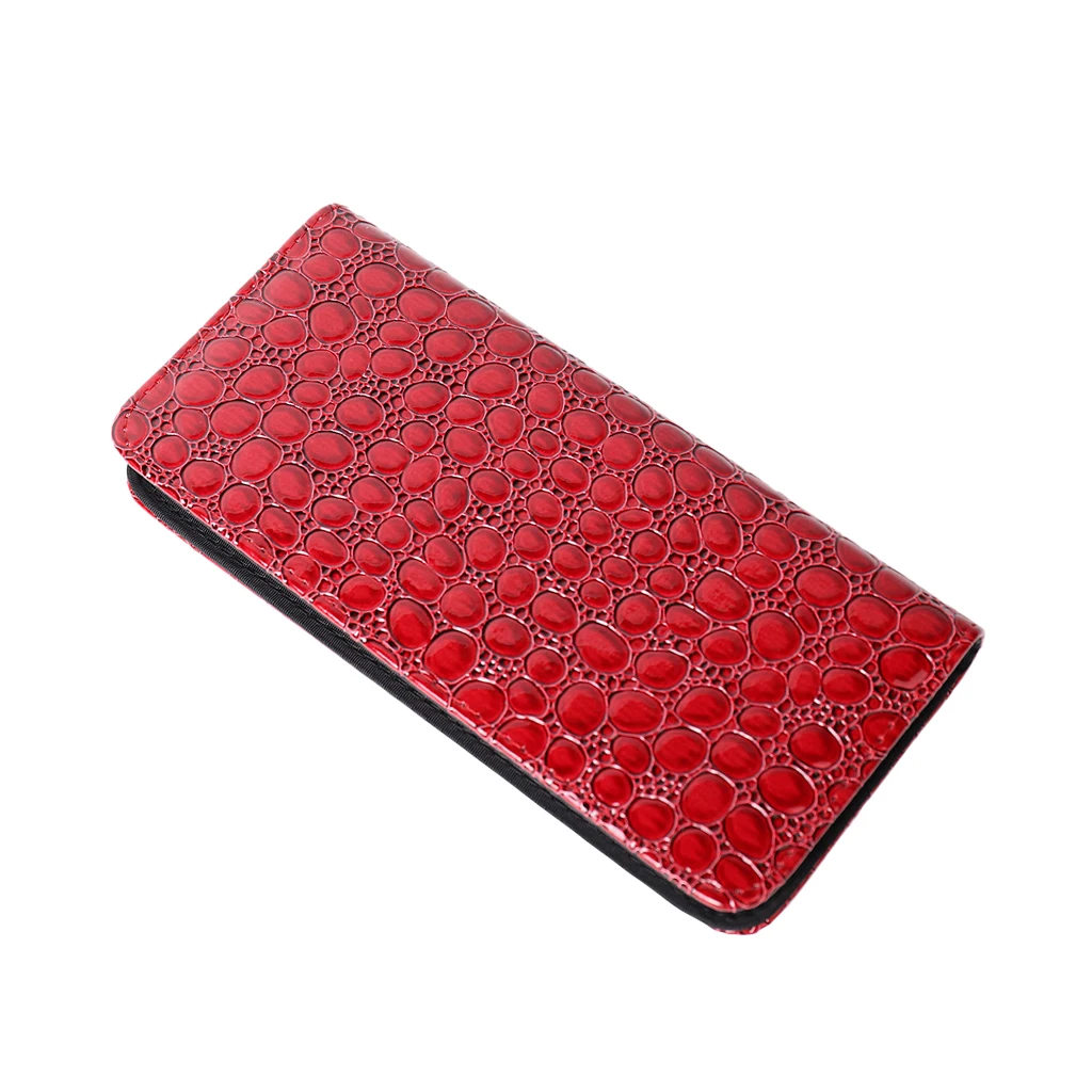 PU Leather Scissors Holder Pouch Case Bag for Salon Barber Hair Stylist Red