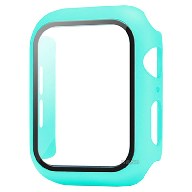 Cristal + funda para Apple Watch de 45 mm, 41 mm, 40 mm, 44 mm, 42 mm y 38 mm, protector de pantalla para IWatch Series 4, 5, 6, SE, 7 y 8, accesorio para Apple Watch_voghion.com