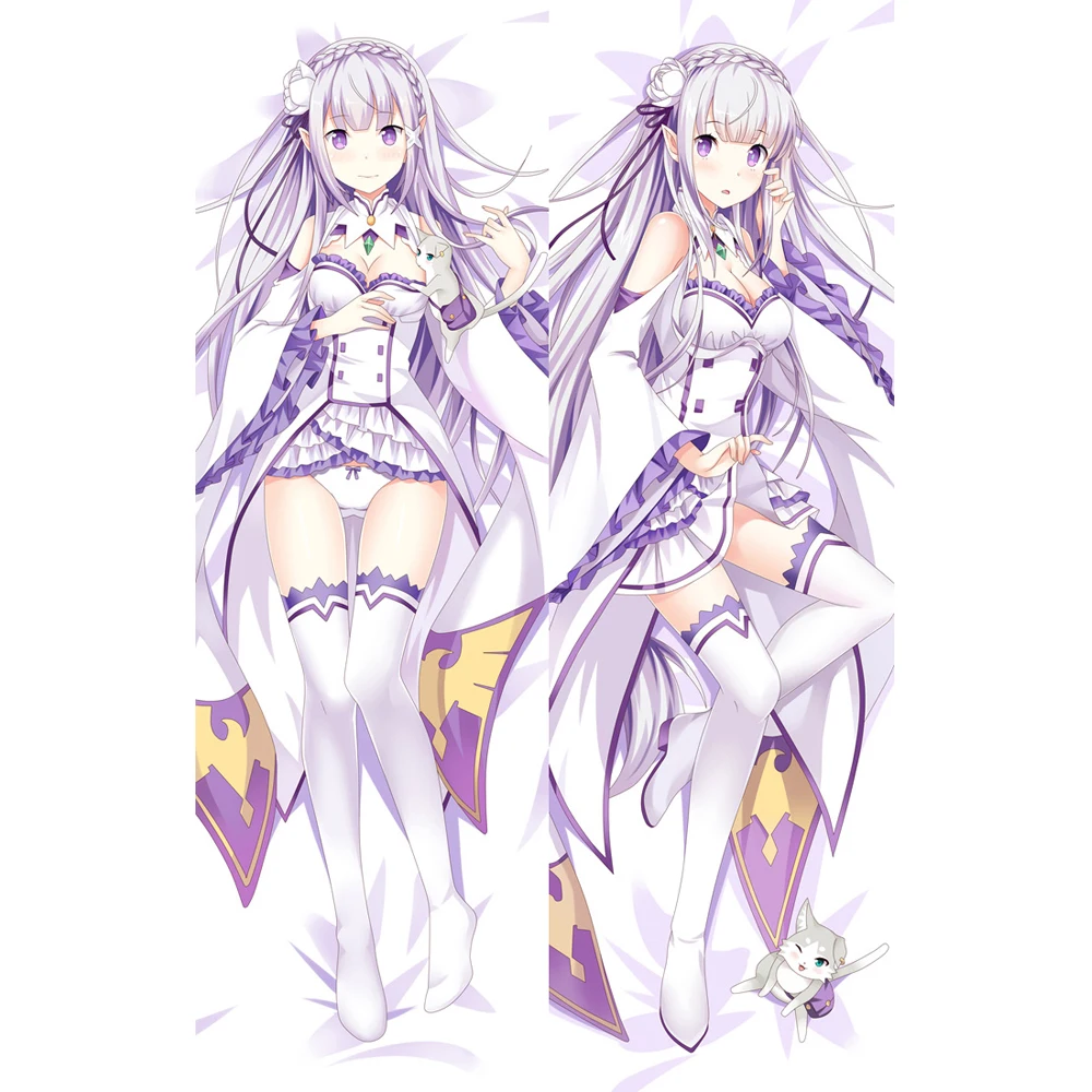 Anime Dakimakura Re Zero Starting Life in Another World Emilia Hugging Body Pillow Case Pillow Cover