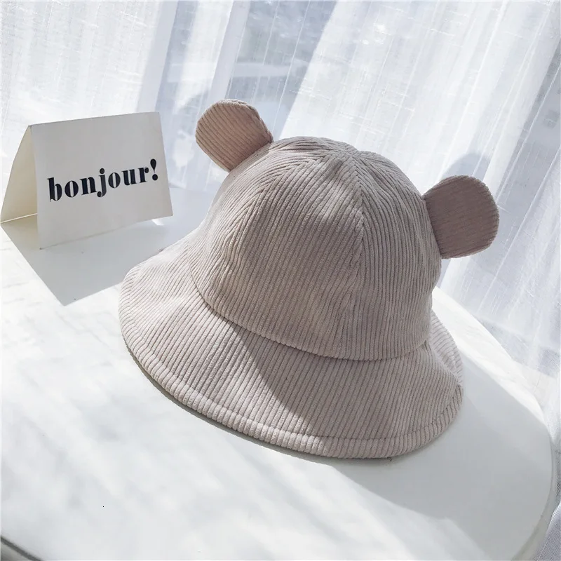 Harajuku Kwaii, милые уши, однотонный вельвет, женская панама мультяшная шапка, маленькая Желтая Студенческая шляпа, осенне-зимняя солнцезащитная Кепка