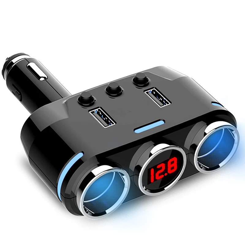 C Type 12 V-24 V розетка для автомобильного прикуривателя сплиттер светодиодный USB Зарядное устройство адаптер 3.1A 100W обнаружения для телефона MP3 DVR аксессуары - Название цвета: C Type