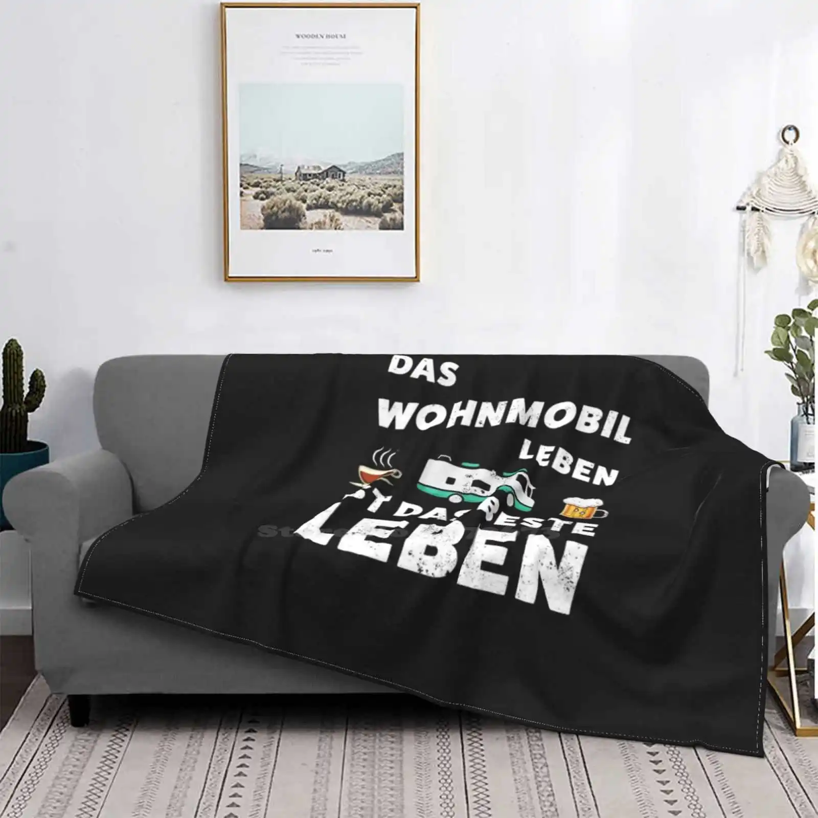 Das Wohnmobil Leben Ist Das Beste Leben! Divano Letto Confortevole Di Alta Qualità Coperta Morbida Wohnmobil Wohnwagen Camp Camping Van Van