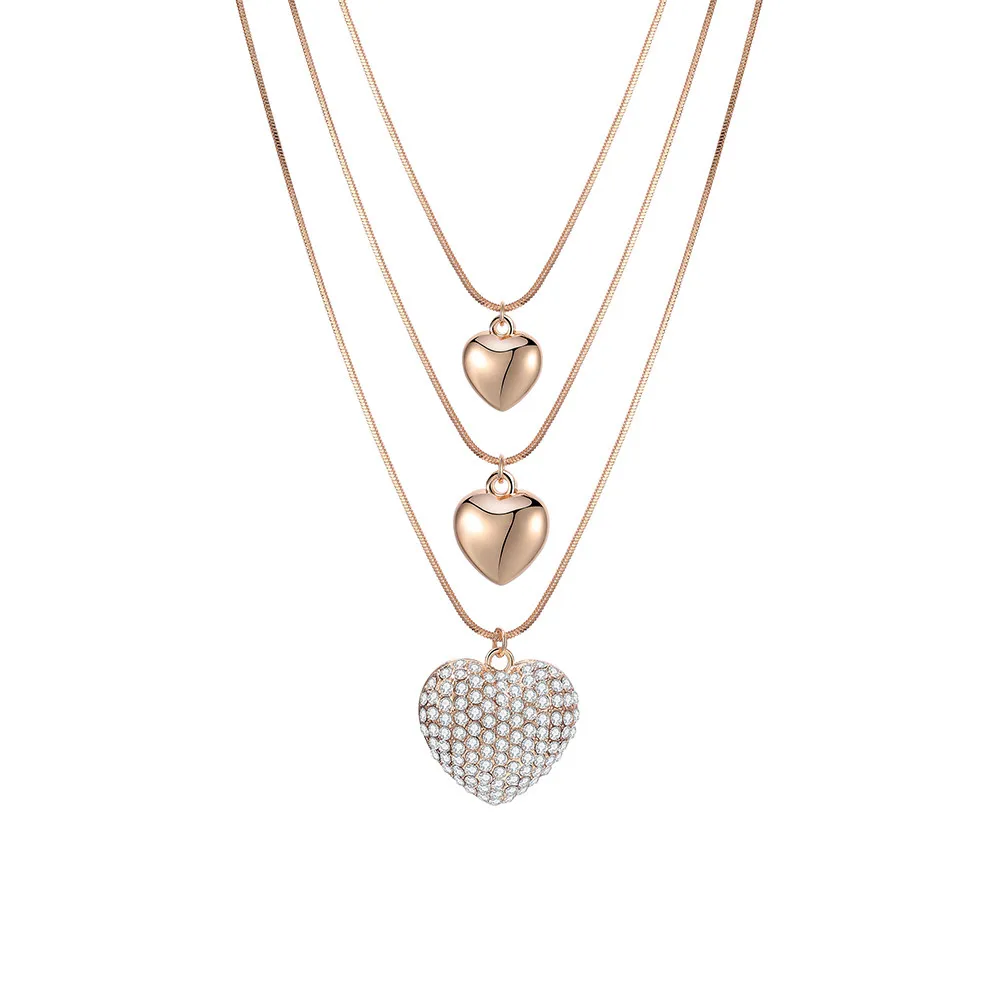 Gold Color Модные богемные сердце милый Кристалл Многослойные ожерелья с подвесками для женщин вечерние подарок Золото Серебро Цвет ювелирные изделия с чокерами - Окраска металла: Gold Color