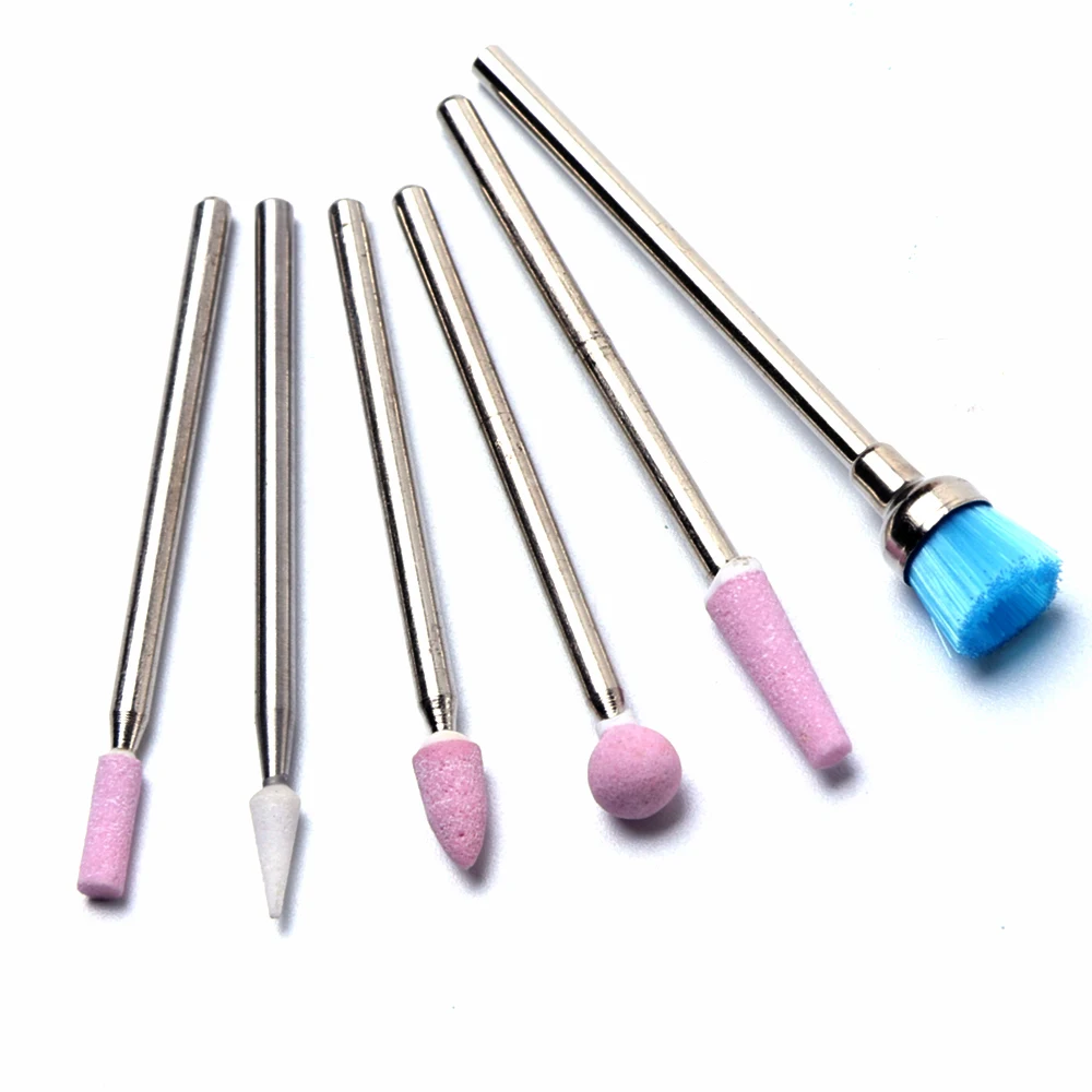 

6pcs Diamond Nail Drill Bits Set For Electric Drill Manicure Machine Ceramic Rubber Silicone Cutters For Manicure Tools SAMS/JG