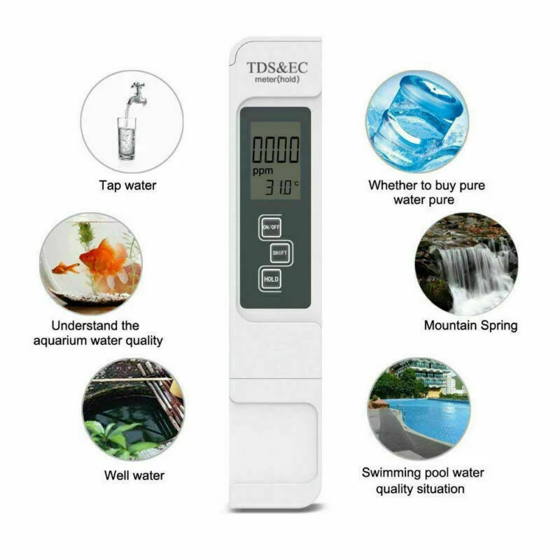 Digital TDS EC Meter Water Quality Testing Pen Aquarium Aquariums Pool Tester Hardness Meter GH/DH Test Tool