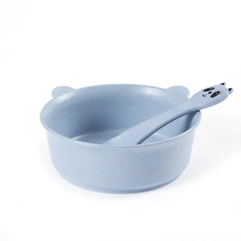 Экологичные Детские тренировочные столовые приборы тарелка миска Ложка 2