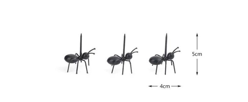 Вечерние серии черная зубочистка с муравьем жесткая рабочая лошадь Бытовая 4,5x4,5x5 см пластиковая креативная милая маленькая вилка для фруктов в форме муравья