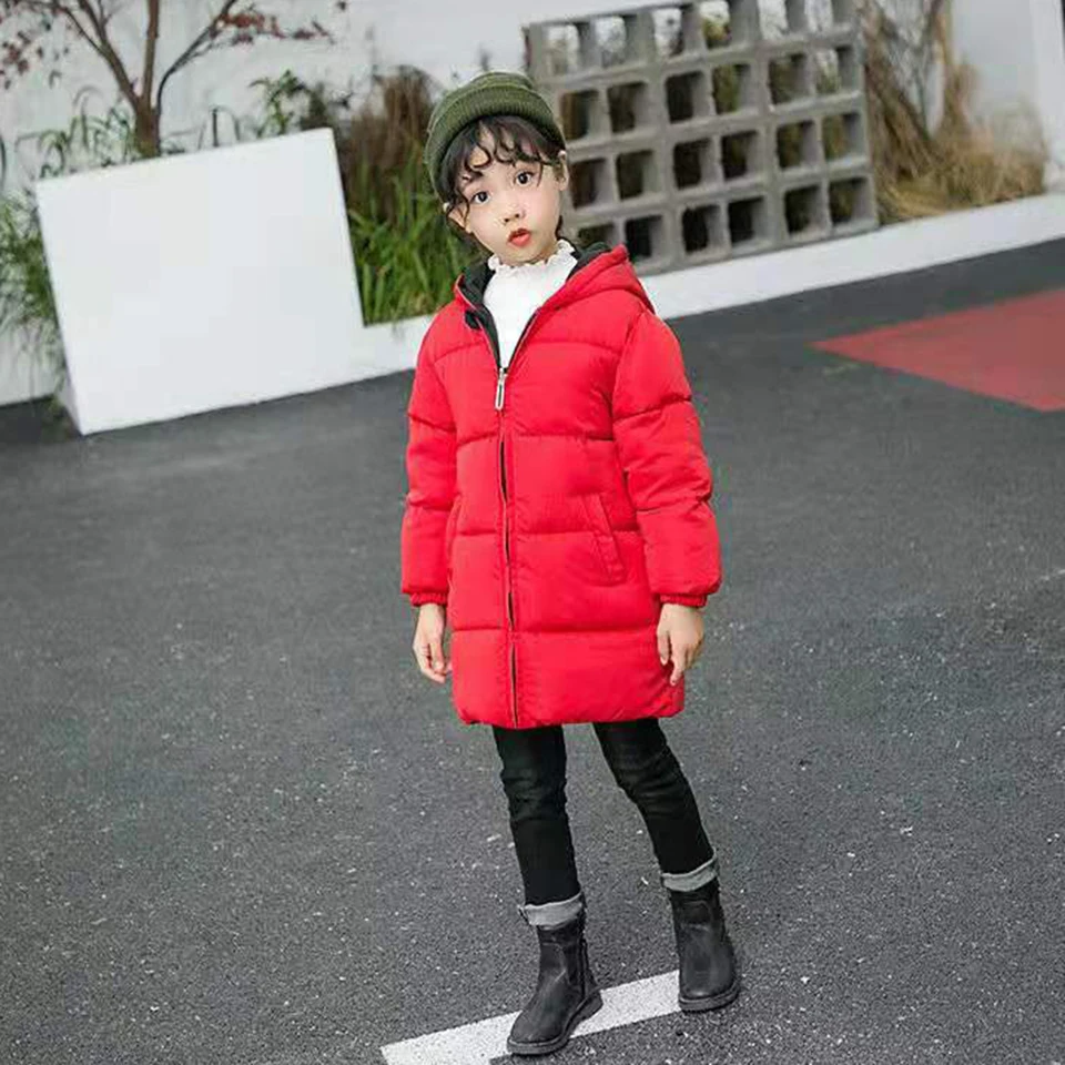 Однотонные куртки для детей 3-10 лет; сезон осень-зима; детские парки; теплое плотное пальто с капюшоном для девочек; детская верхняя одежда; Одежда для маленьких девочек и мальчиков - Цвет: 3