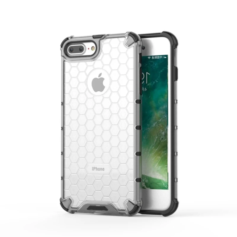 Для iPhone 6 6s 7 8 Plus 6Plus 7Plus 8 Plus 6s Plus чехол для телефона сотовый узор ударопрочный TPU PC Гибридный чехол полупрозрачный - Цвет: Transparent White