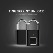 

Mini Smart Biometric Thumbprint Door Padlocks Rechargeable Door Lock Fingerprint Smart Padlock USB Keyless Quick Unlock