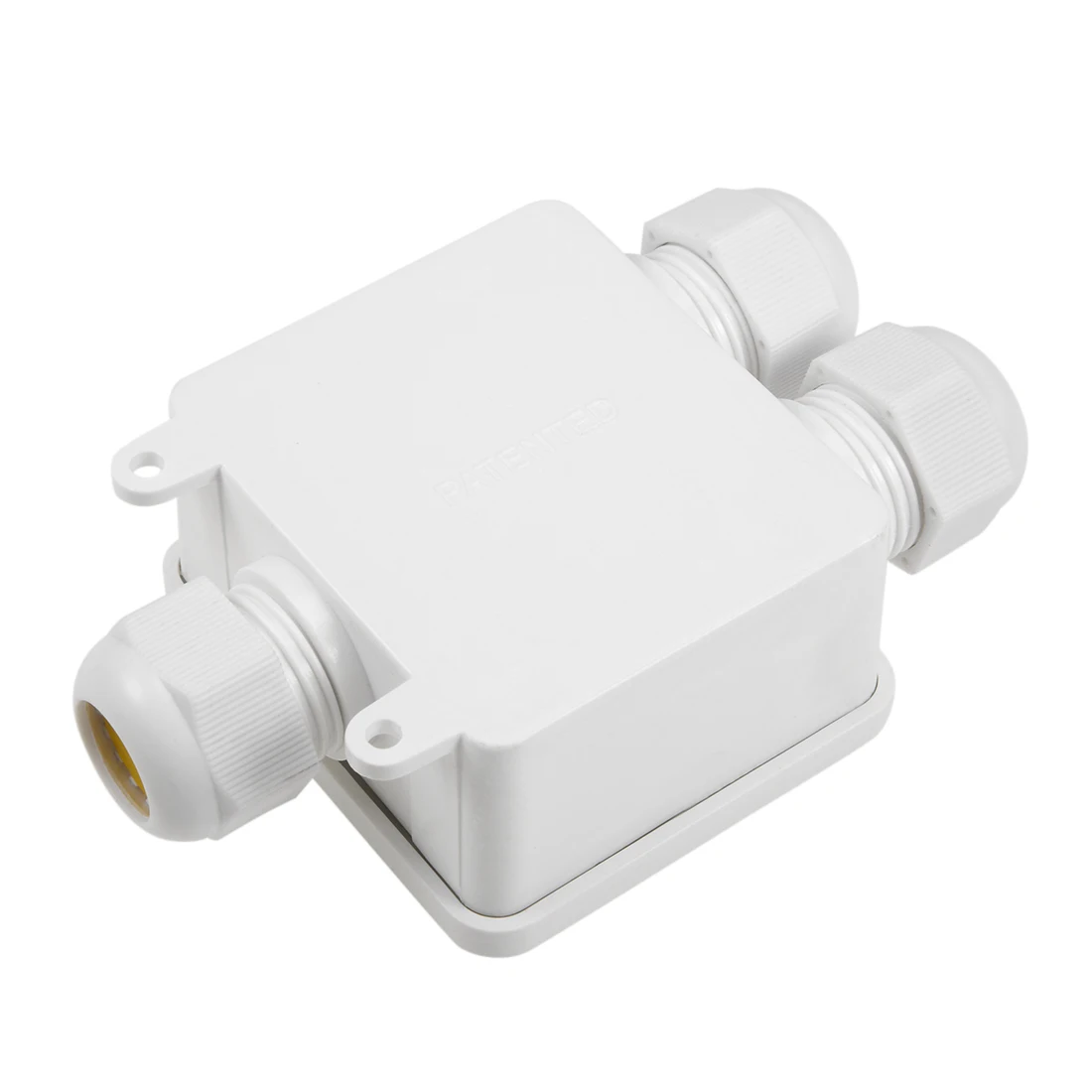 Uxcell Водонепроницаемый IP68 открытый Электрический 3 способа PG9 кабельный ввод электрическая распределительная коробка белый 110x72x36 мм с клеммной полосой