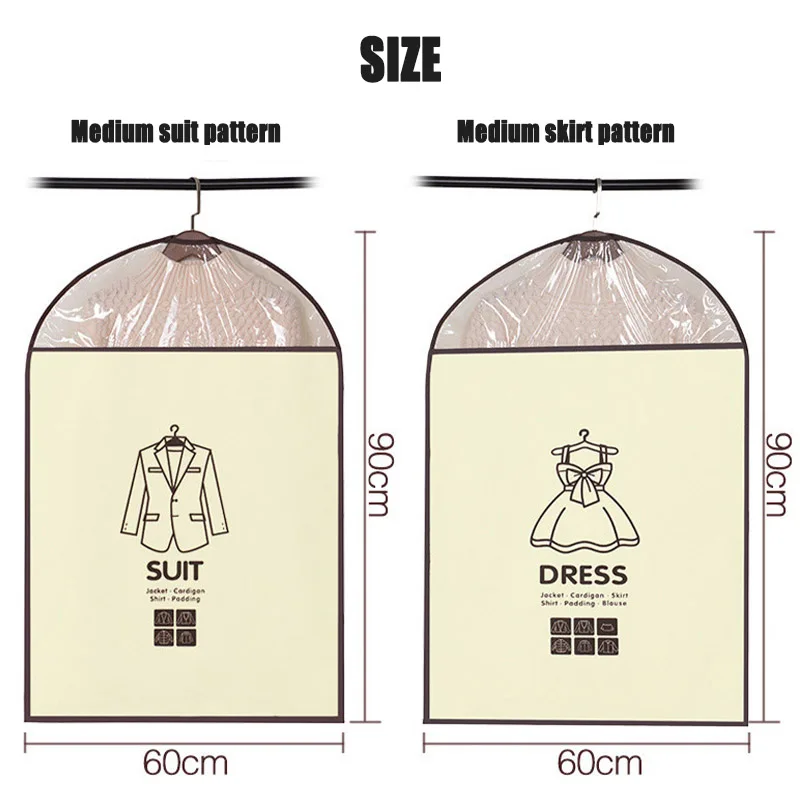 High Quality Non-woven Clothes Storage Dust Cover Wardrobe Organizer T-shirt Skirt Coat Suit Storage Bag