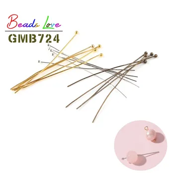 

200pcs 20 30 40 50mm Gold Silver Metal Ball Head Pins Supplies for Needlework Jewelry Findings Making Handmade Diy Accessories