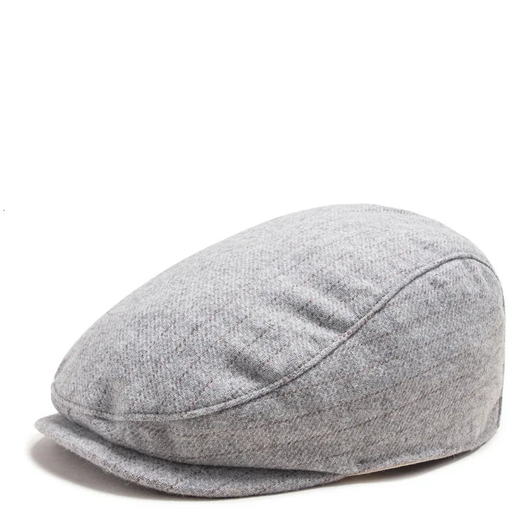 light gray Красивая Мужская Шерстяная кепка плюща, Мужская зимняя плоская остроконечная Кепка, мужская и женская Уличная Повседневная фетровая Кепка s 56-59 см - Цвет: light gray