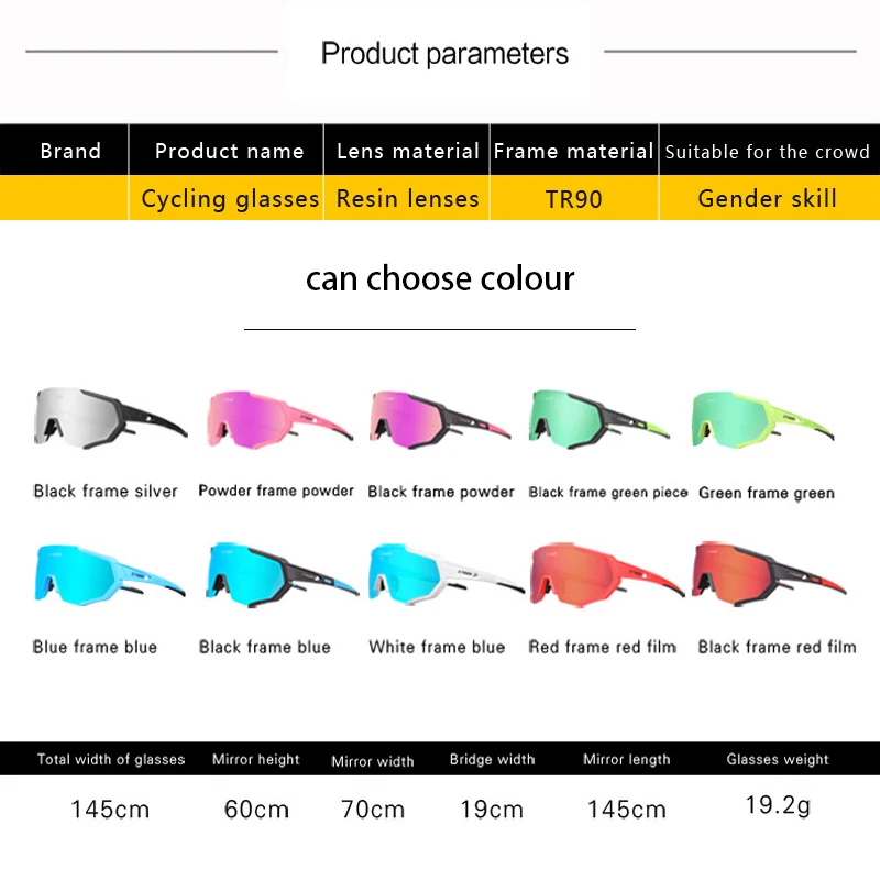 Polarized Cycling Sunglasses with 5 Interchangeable Lenes Road Bike Cycling Eyewear MTB Mountain Bicycle Goggles for Men Women