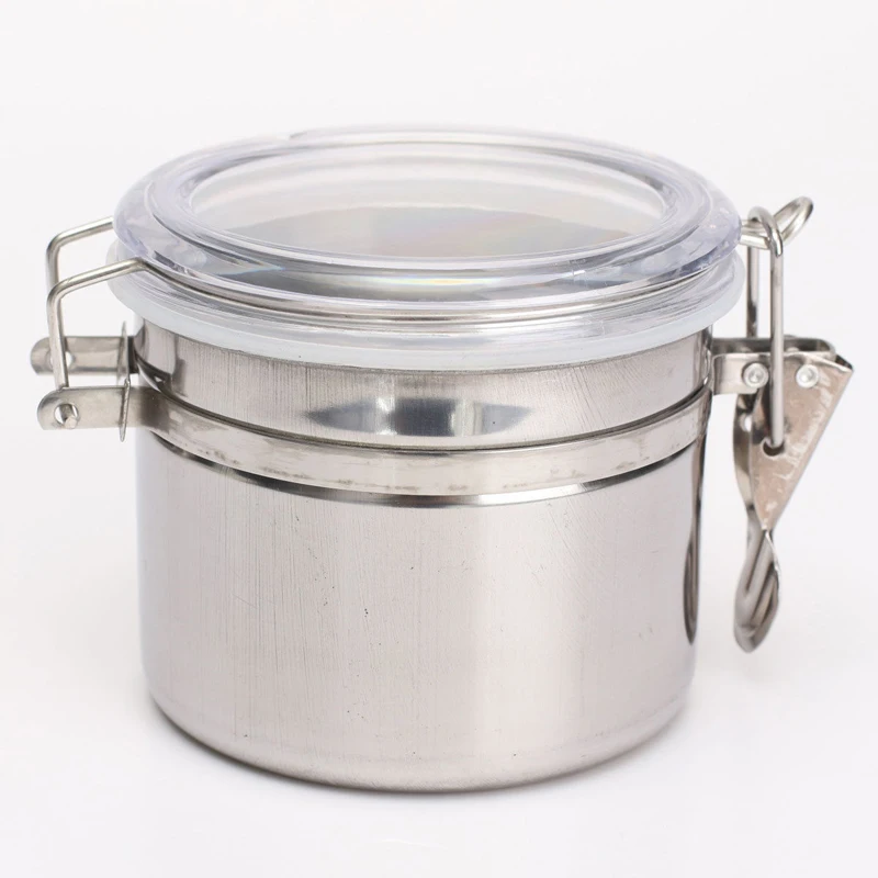 Stainless Steel Airtight Sealed Canister Coffee Flour Sugar Tea Container Holder