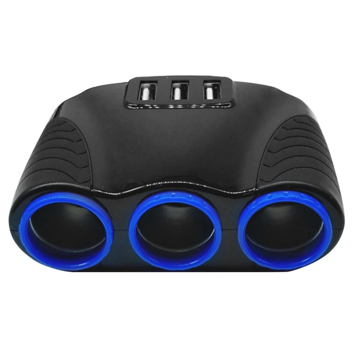 3 способа прикуривателя Разветвитель 5 В 3 USB зарядное устройство адаптер питания автомобиля M8617