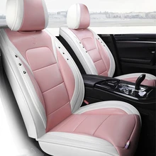 Car Accessories Seat Cover Set For Sedan SUV Leather 5 Seaters Auto Automotive For Golf 5 Bmw F10 Passat b8 Peugeot 206 Pink