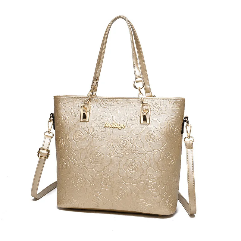 

New Style Different Size Bags Six Pieces Set Europe And America Big Brand Embossed Rose Shoulder Bag/ Hand Bag Large Bag