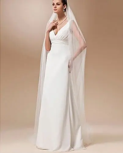 New White Ivory 1T 3M Wedding Bridal Long Veil Cathedral With Comb