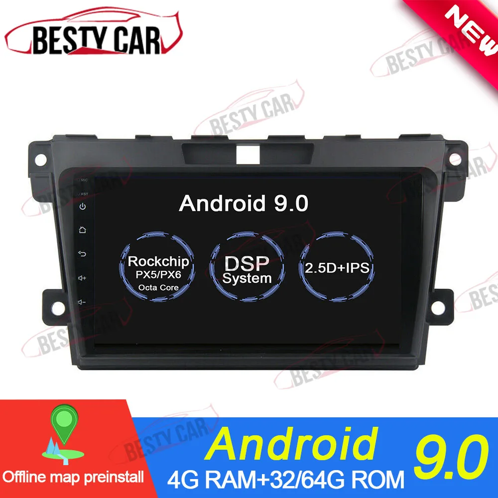 " ips Android 9,0 Автомобильный мультимедийный плеер Радио стерео для Mazda CX-7 2008~ gps навигация головное устройство wifi Bluetooth DSP MP3