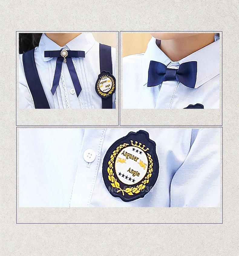 Детский Школьный костюм Uniformes Estudiantes для маленьких мальчиков и девочек, костюм для сценического выступления однотонный топ с лямками, плиссированная юбка, комплект со штанами